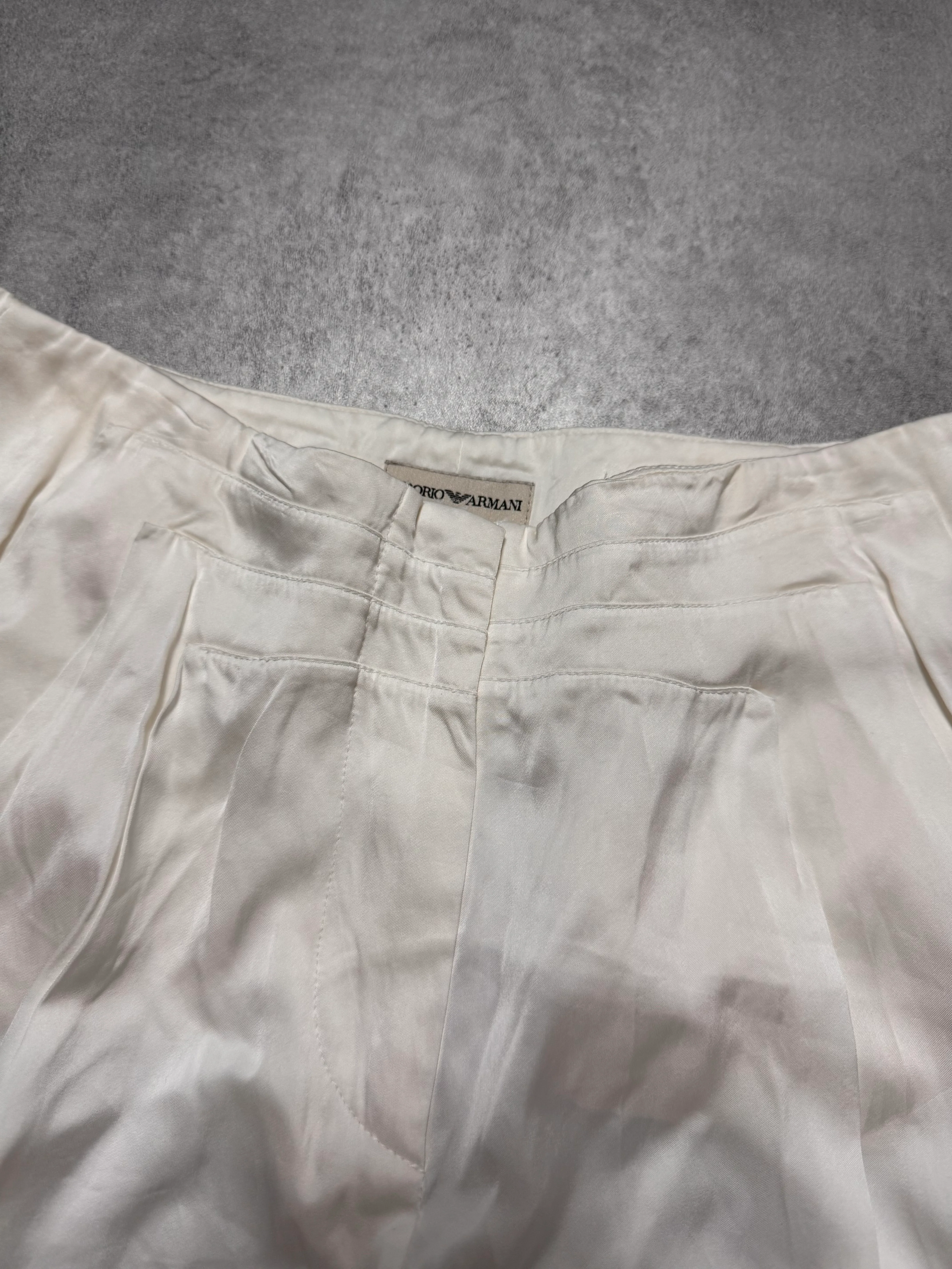 SS2005 Emporio Armani Wide Light White Pants - Image 5