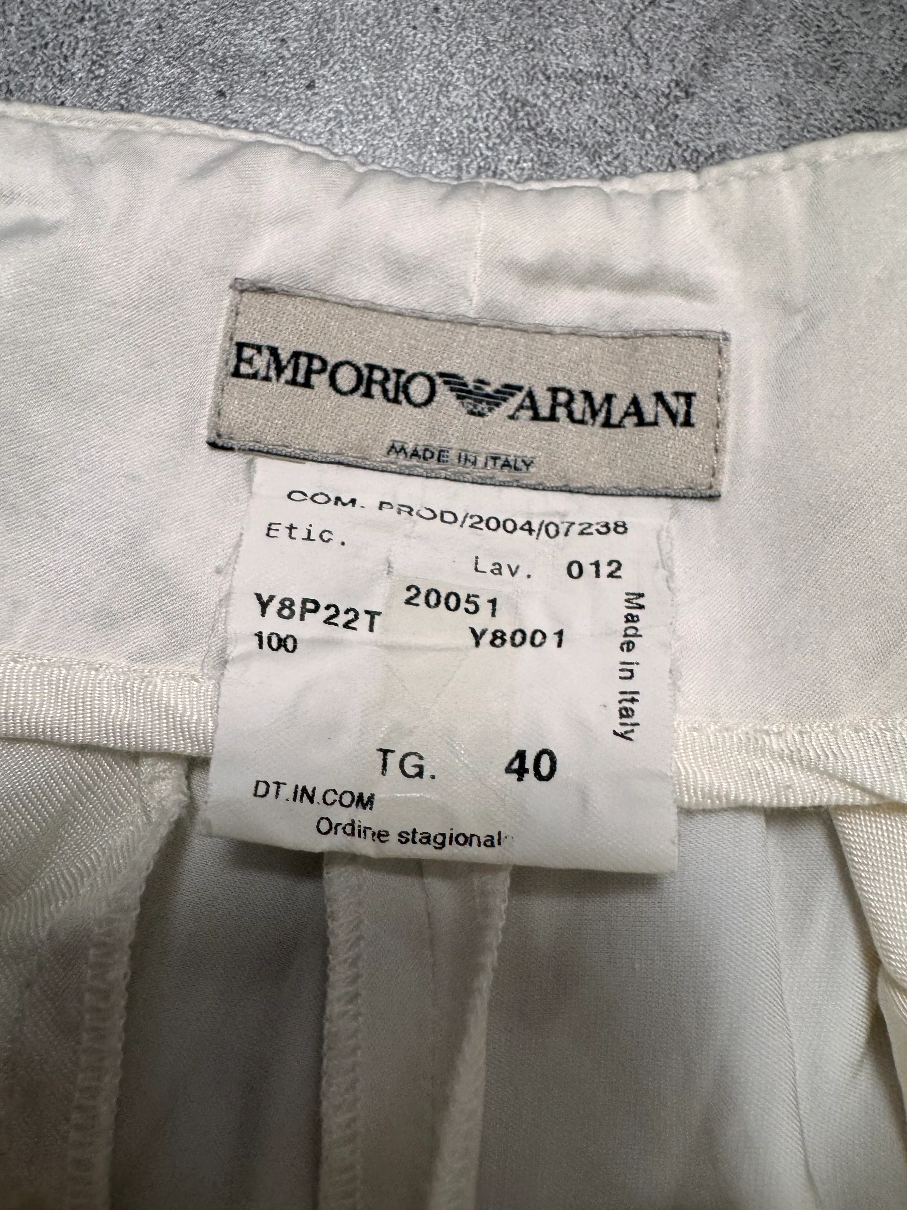 SS2005 Emporio Armani Wide Light White Pants - Image 7