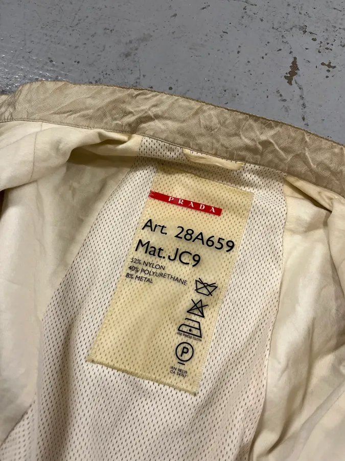 SS2005 Prada Technical Beige Nylon Linea Rossa Jacket - Image 10