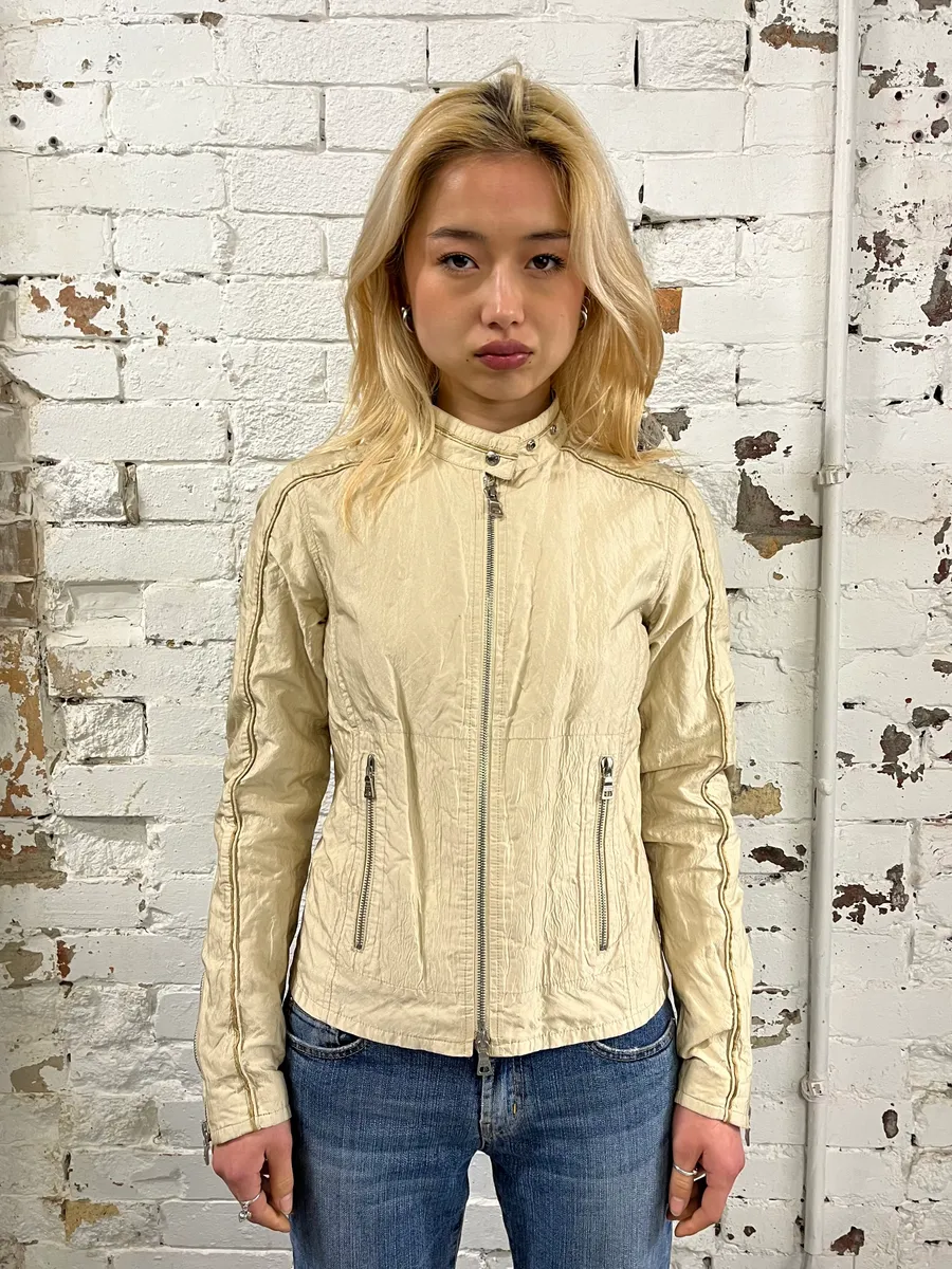 SS2005 Prada Technical Beige Nylon Linea Rossa Jacket - Image 2