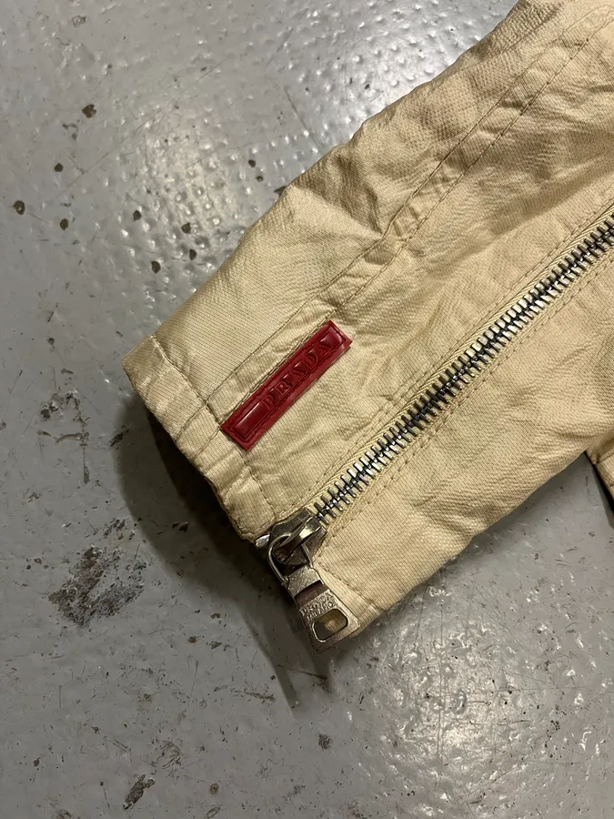 SS2005 Prada Technical Beige Nylon Linea Rossa Jacket - Image 7