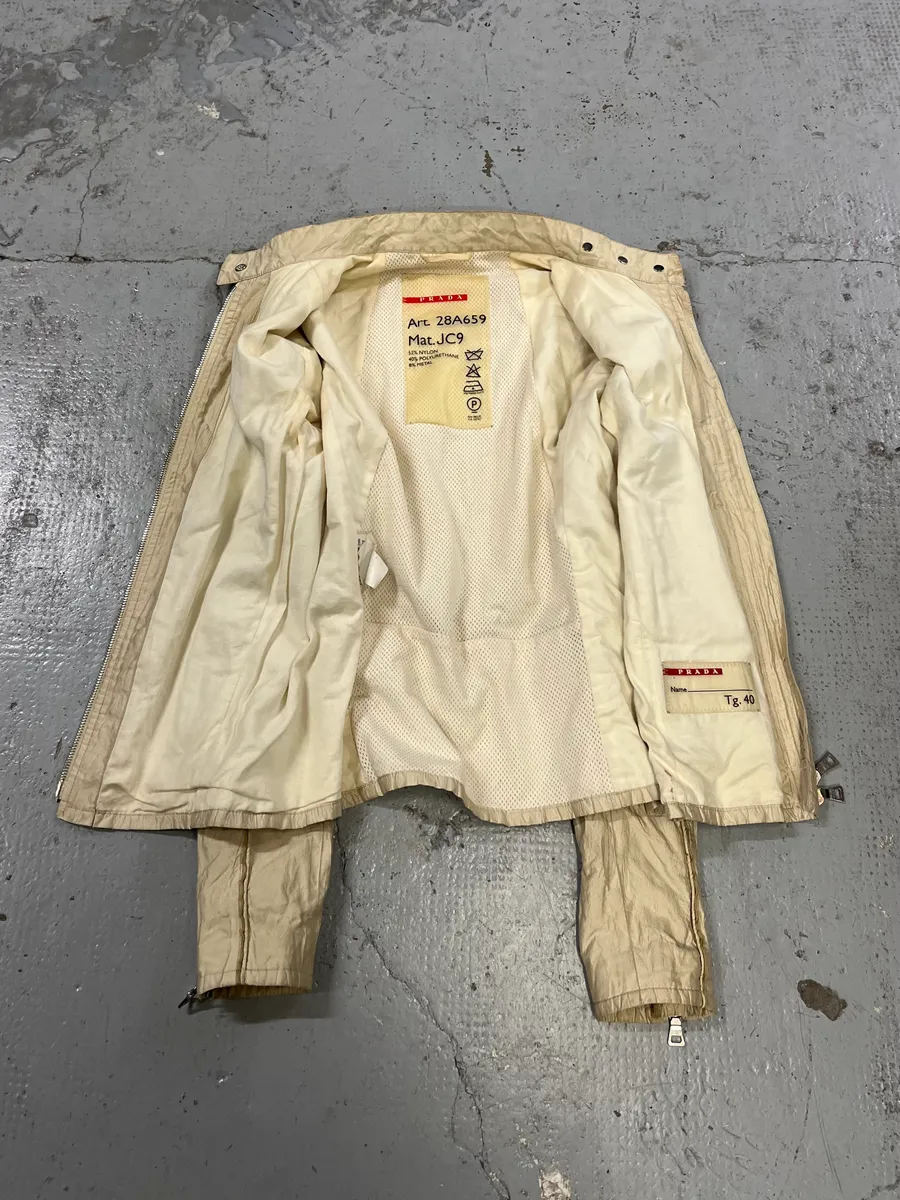 SS2005 Prada Technical Beige Nylon Linea Rossa Jacket - Image 9