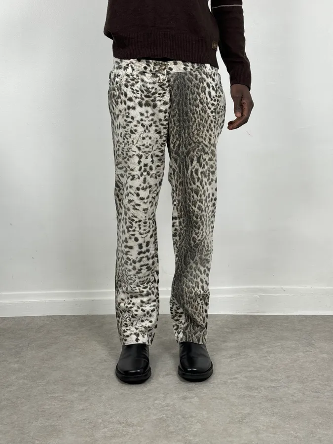 SS2006 Cavalli Black & White Leopard Print Pants - Image 2