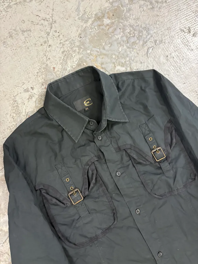 SS2006 Cavalli Cargo Multi Pockets Black Shirt - Image 5