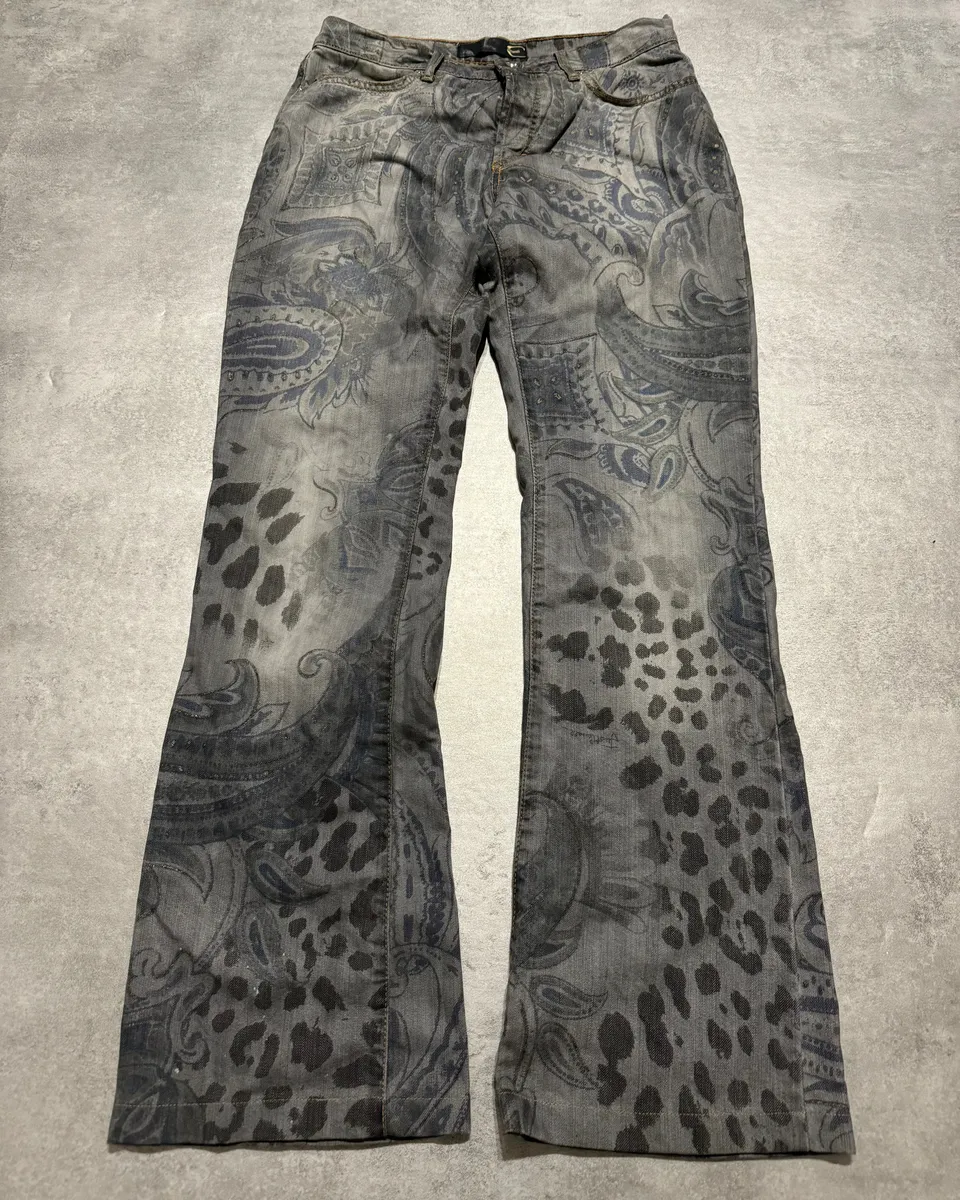 SS2006 Cavalli Contemporary Panther Astro Grey Pants