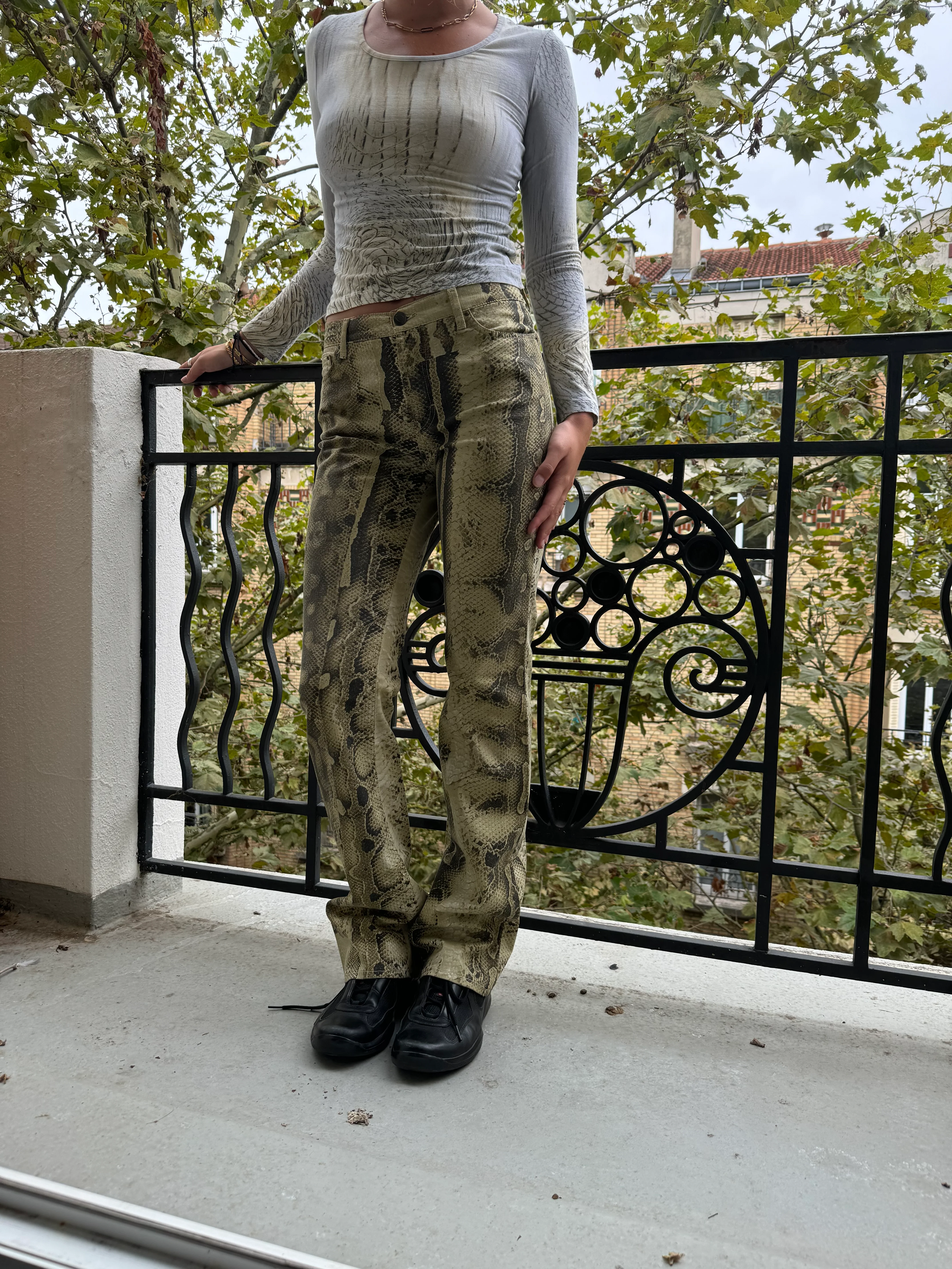 SS2006 Cavalli Funky Sand Python Pants - Image 6
