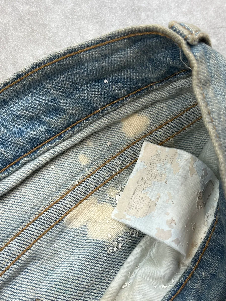 SS2006 Cavalli Painted Distressed Relaxed Royal Denim Jeans - Image 12