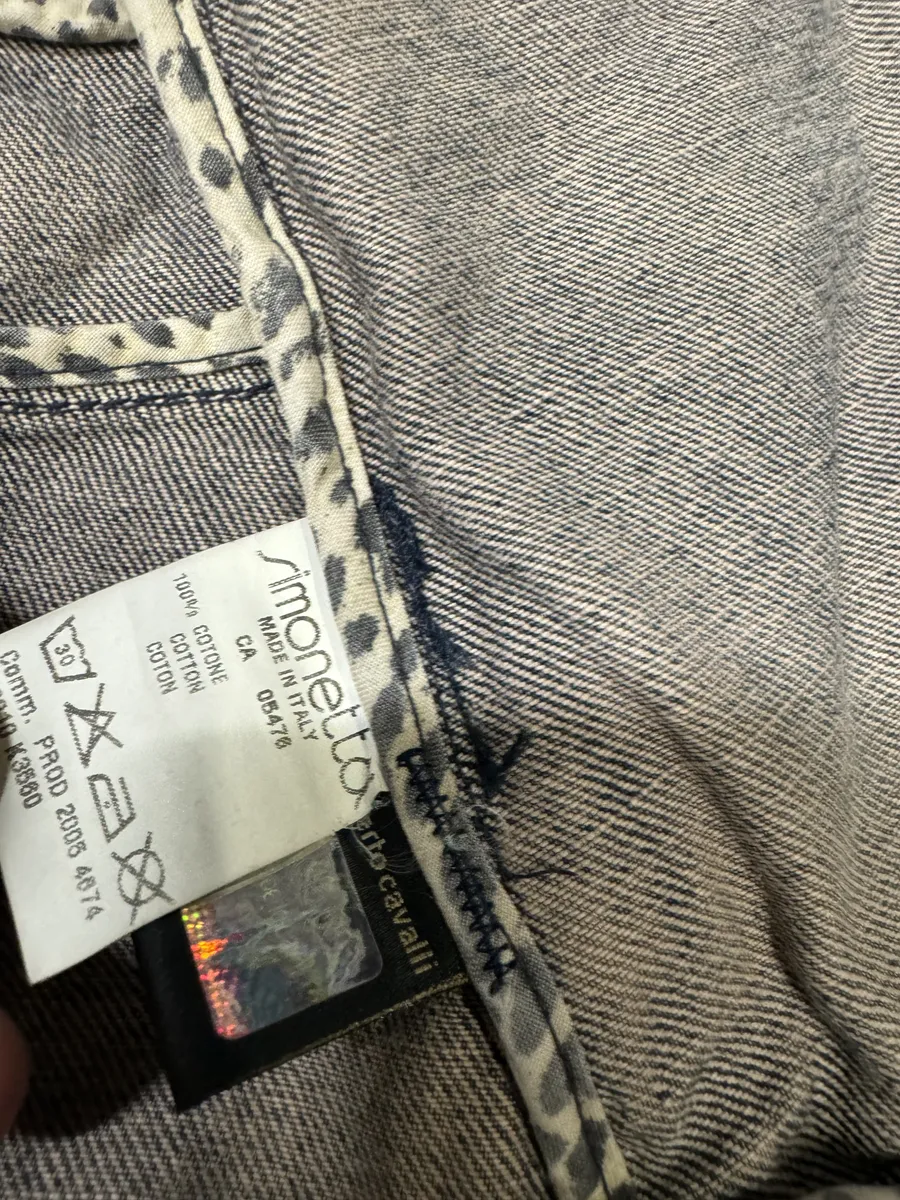 SS2006 Cavalli Pleats Studded Blue Denim Jacket - Image 7