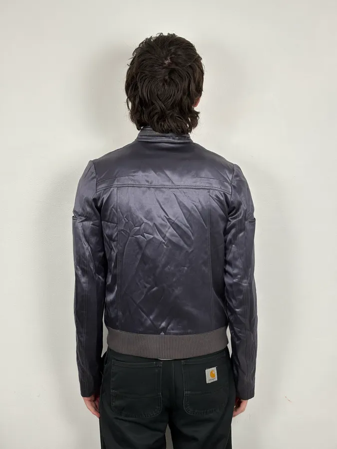 SS2006 Dior Grey Satin Avant-Garde Cargo Jacket by Hedi Slimane - Image 3