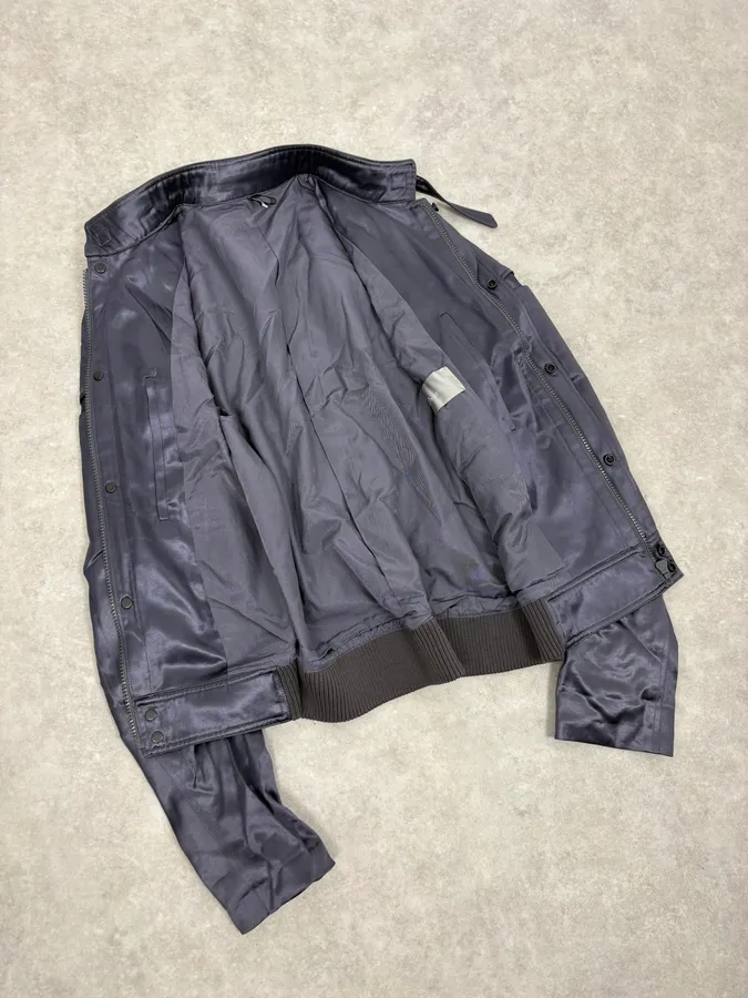 SS2006 Dior Grey Satin Avant-Garde Cargo Jacket by Hedi Slimane - Image 7