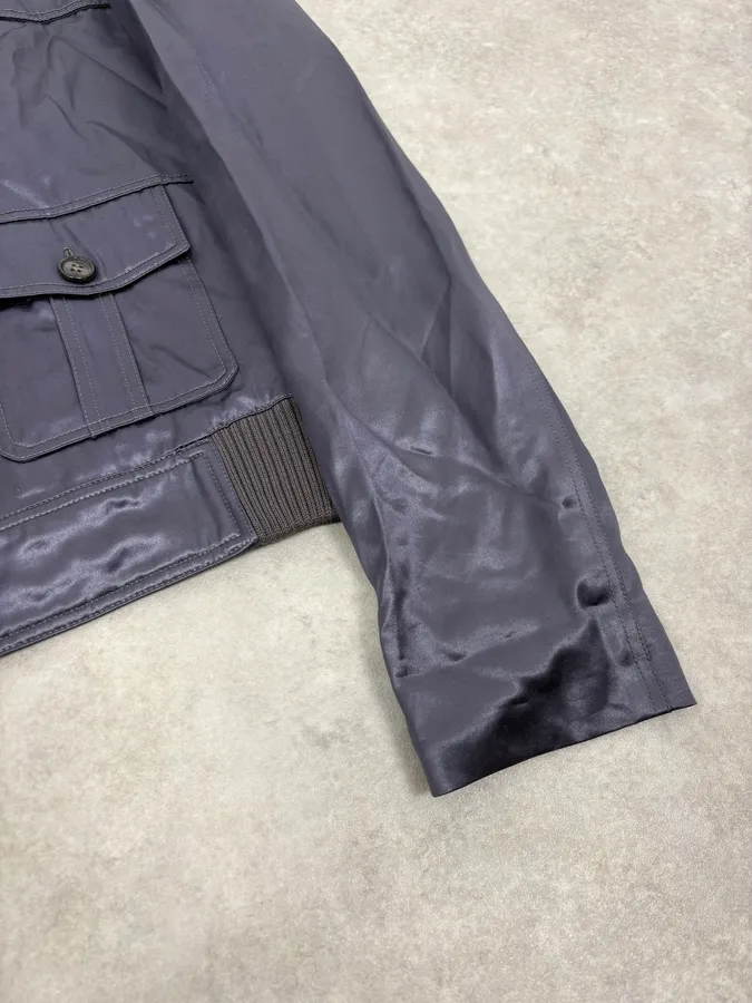 SS2006 Dior Grey Satin Avant-Garde Cargo Jacket by Hedi Slimane - Image 8