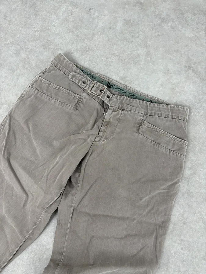 SS2006 Dolce & Gabbana Beige Cozy Cotton Pants - Image 5