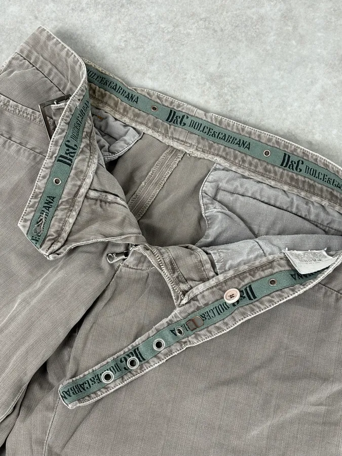 SS2006 Dolce & Gabbana Beige Cozy Cotton Pants - Image 9