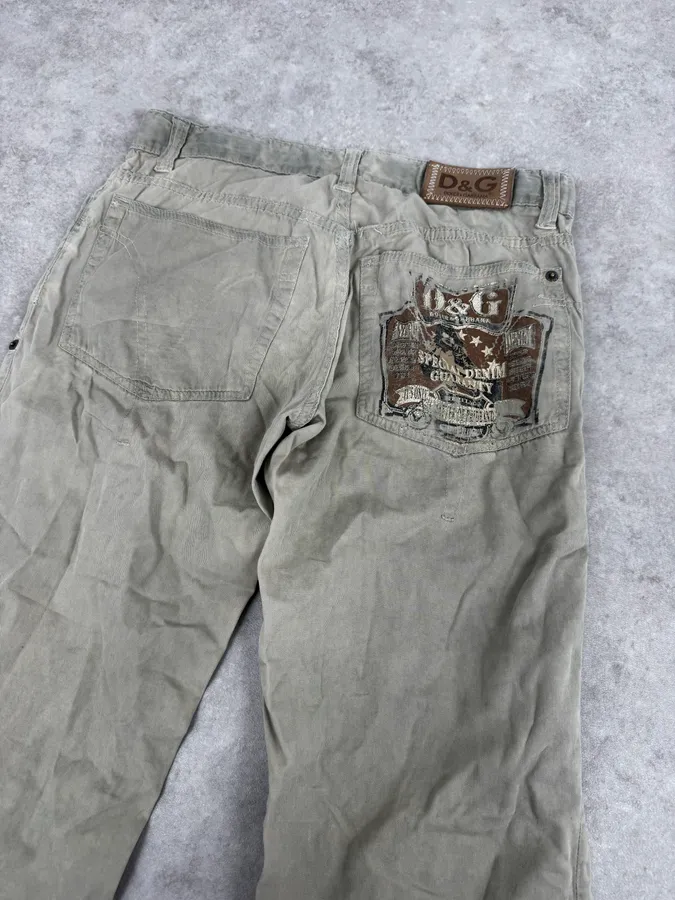 SS2006 Dolce & Gabbana Beige Signature Cozy Pants - Image 7