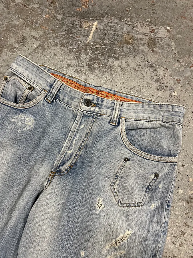 SS2006 Dolce & Gabbana Blue Denim Rebel Jeans - Image 3