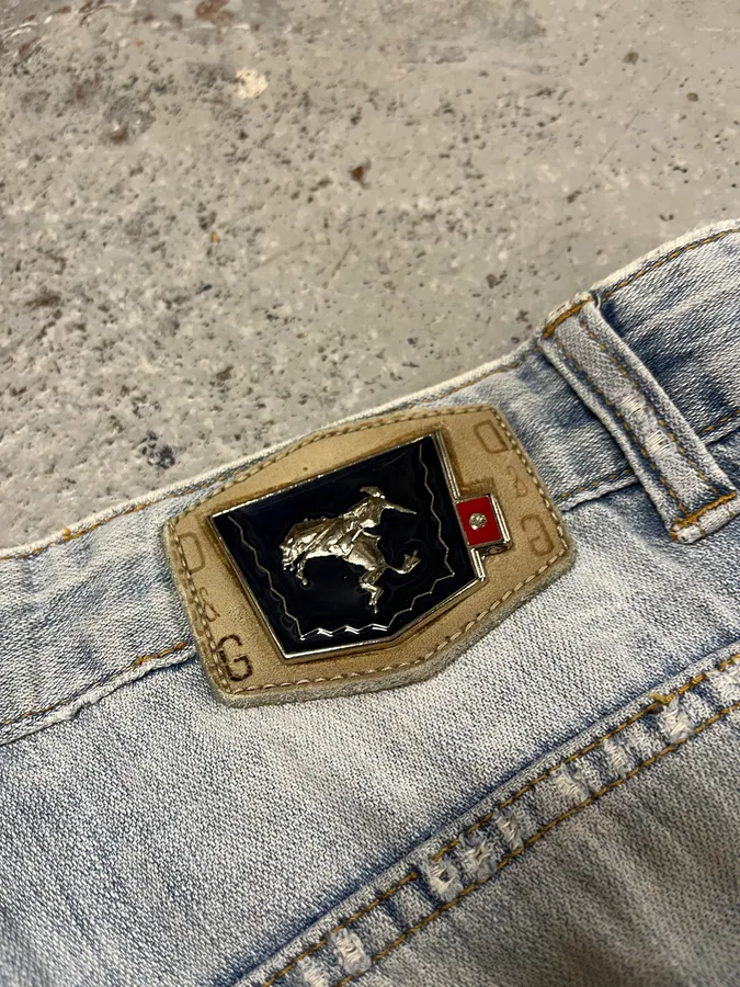 SS2006 Dolce & Gabbana Blue Denim Rebel Jeans - Image 5