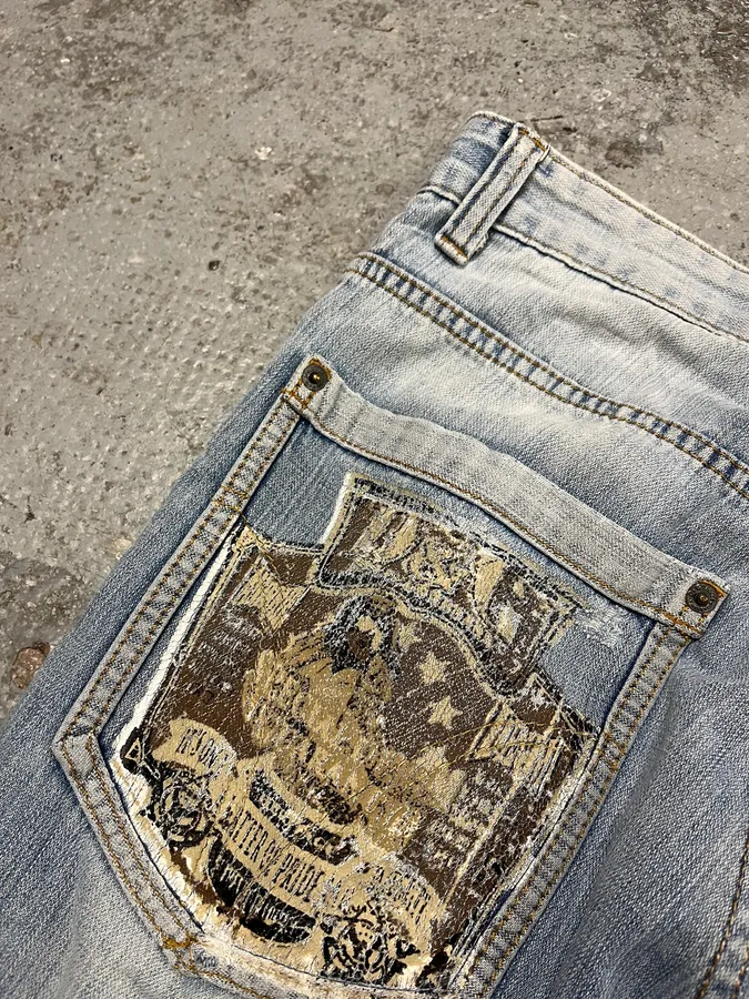 SS2006 Dolce & Gabbana Blue Denim Rebel Jeans - Image 7