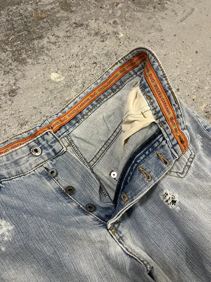SS2006 Dolce & Gabbana Blue Denim Rebel Jeans - Image 8