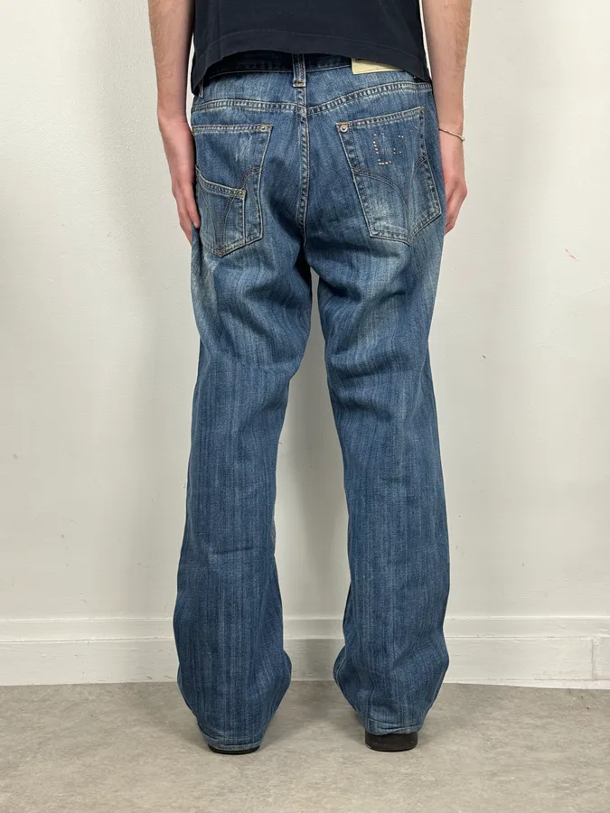 SS2006 Dolce & Gabbana Blue Denim Wide Jeans - Image 4