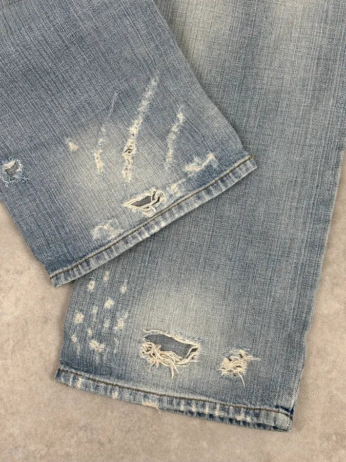 SS2006 Dolce & Gabbana Blue Destroyed Denim Jeans - Image 10