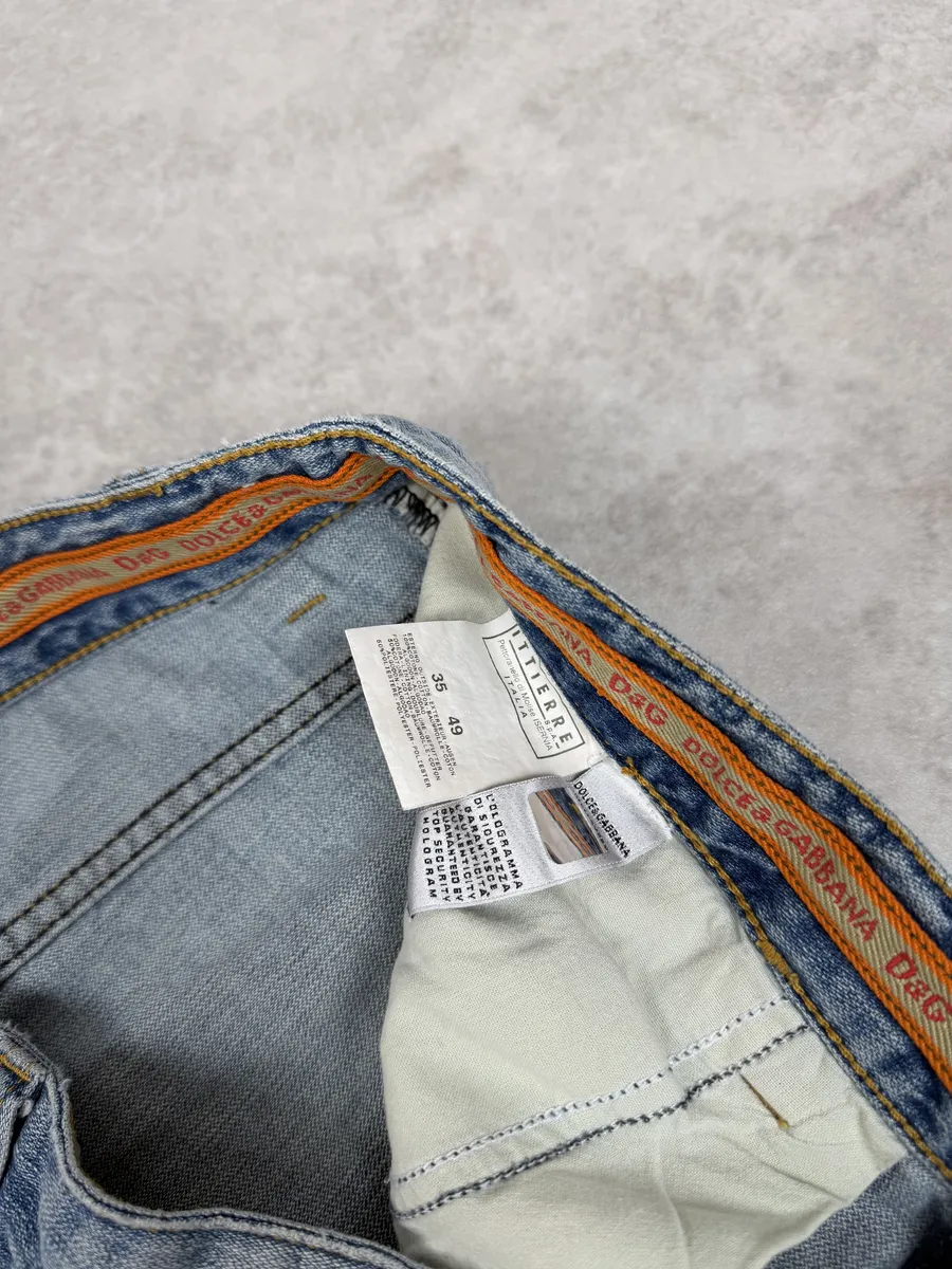 SS2006 Dolce & Gabbana Blue Distressed Contemporary Denim Jeans - Image 10