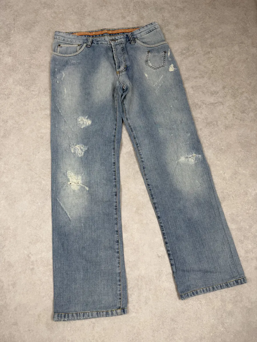 SS2006 Dolce & Gabbana Blue Distressed Contemporary Denim Jeans - Image 7