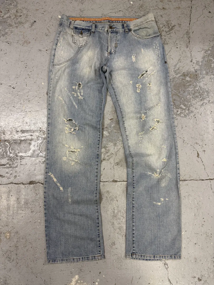 SS2006 Dolce & Gabbana Blue Distressed Denim Jeans - Image 5