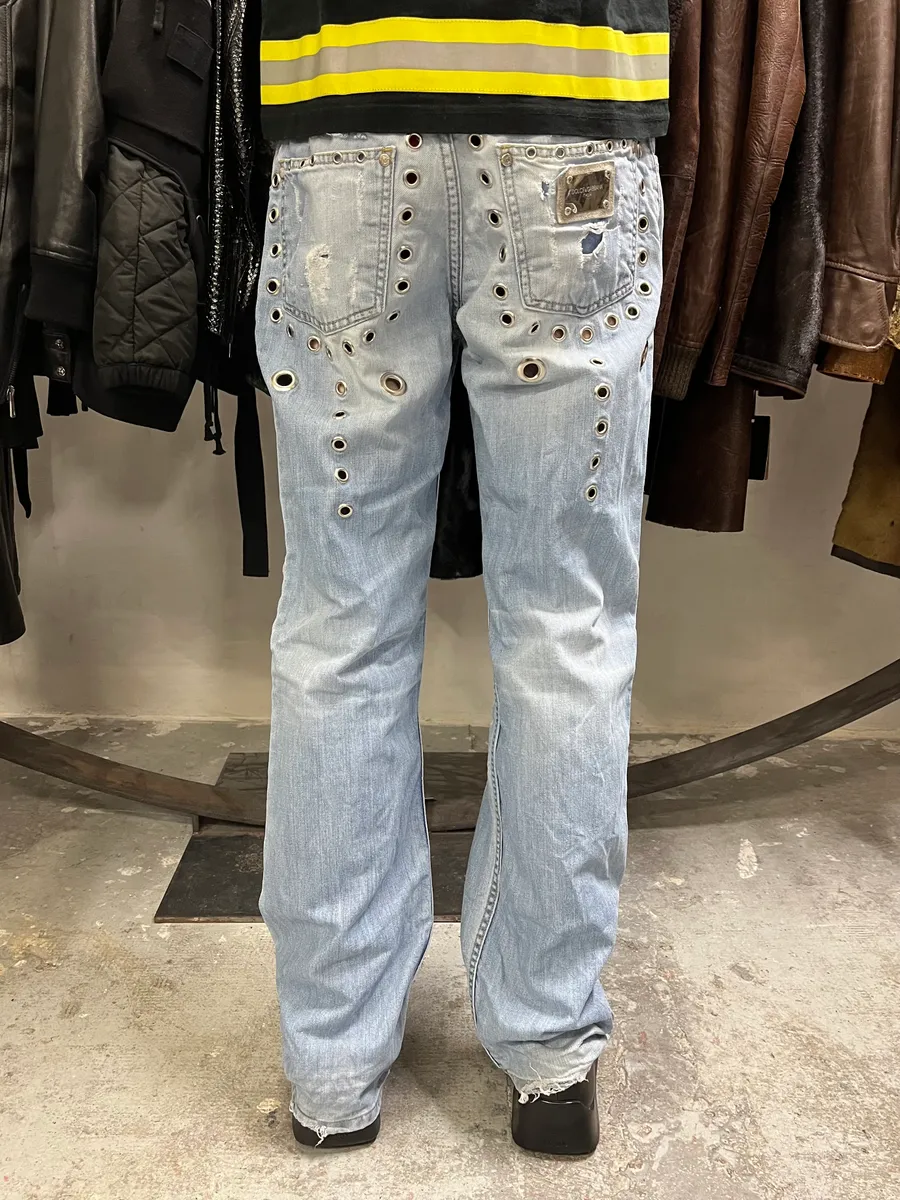 SS2006 Dolce & Gabbana Blue Eyled Denim Jeans - Image 2
