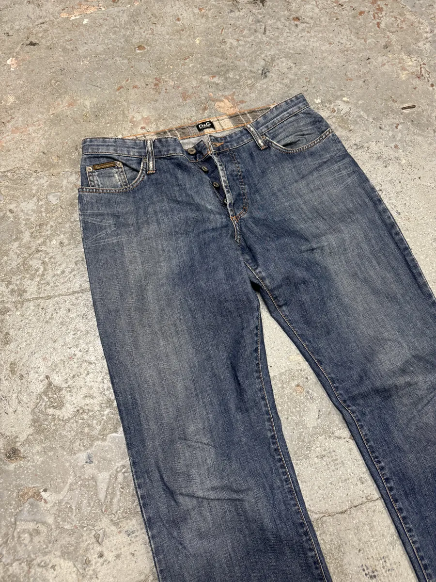 SS2006 Dolce & Gabbana Blue Poem Denim Jeans - Image 9