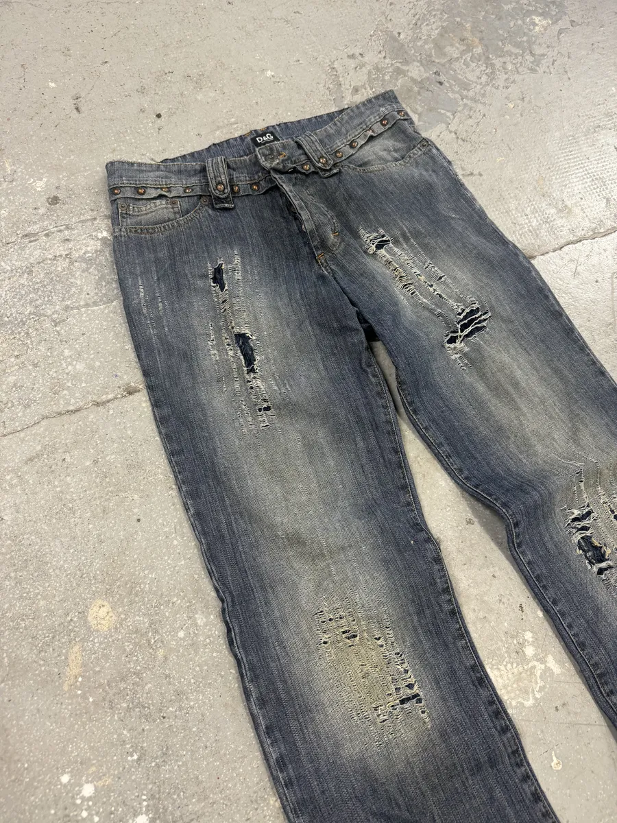 SS2006 Dolce & Gabbana Distressed Denim Jeans - Image 5