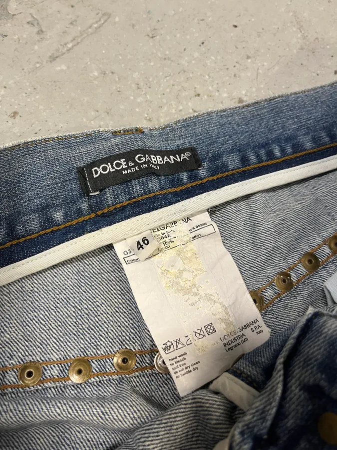 SS2006 Dolce & Gabbana Embellished Blue Tiger Jeans - Image 8