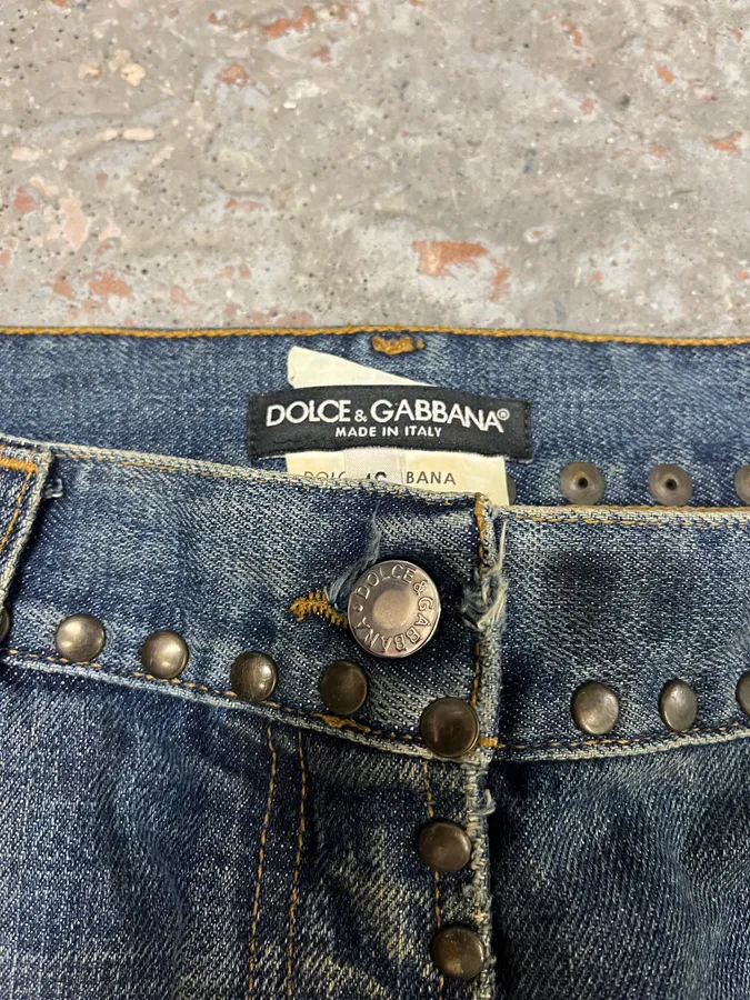 SS2006 Dolce & Gabbana Hawaii Embroidered Blue Denim Jeans - Image 10