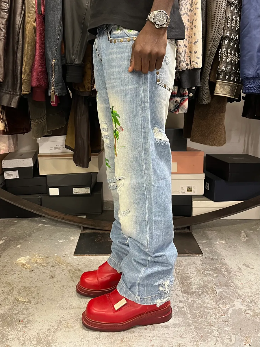 SS2006 Dolce & Gabbana Honolulu Distressed Denim Jeans - Image 5