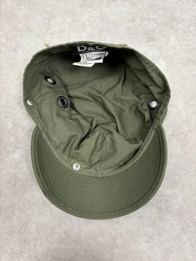 SS2006 Dolce & Gabbana Khaki Green Cargo Cap - Image 5