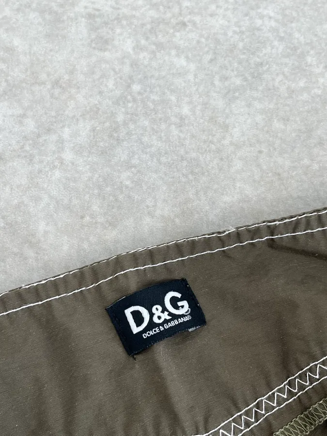 SS2006 Dolce & Gabbana Khaki Hybrid Cargo Denim Shorts - Image 11