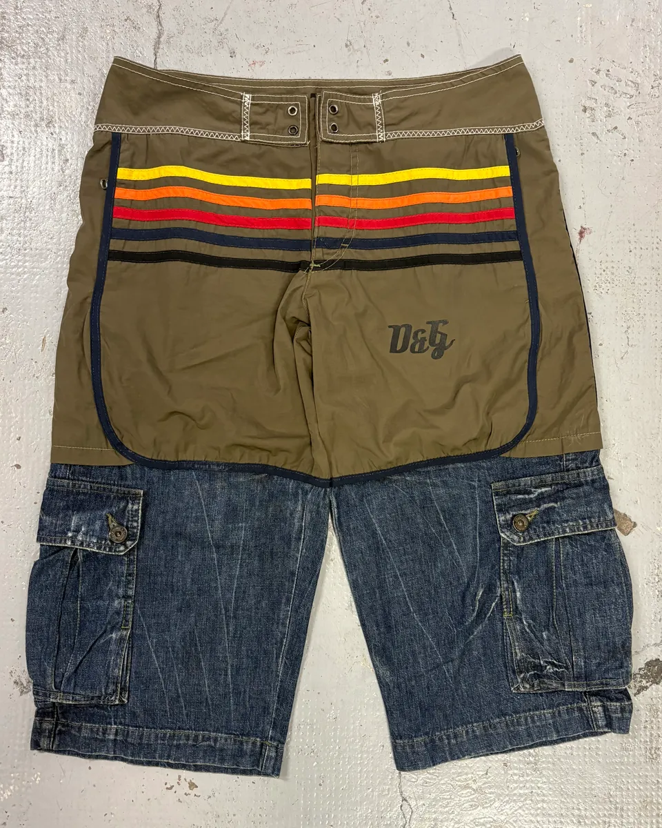 SS2006 Dolce & Gabbana Khaki Nylon Cargo Denim Short