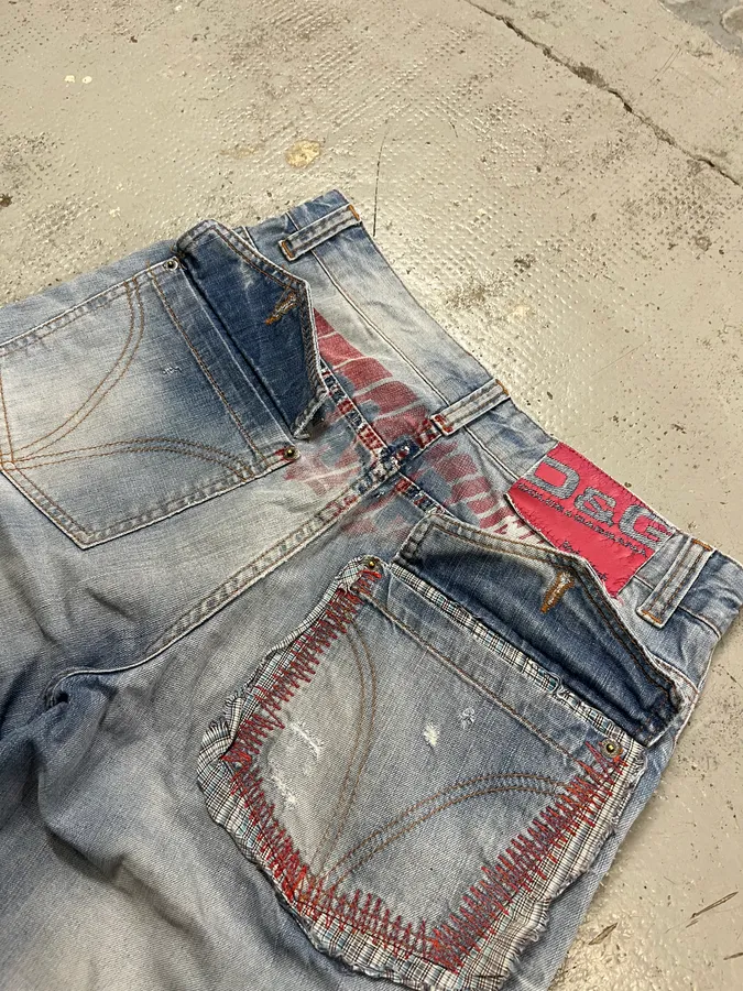 SS2006 Dolce & Gabbana Light Blue Denim Cargo Shorts - Image 10