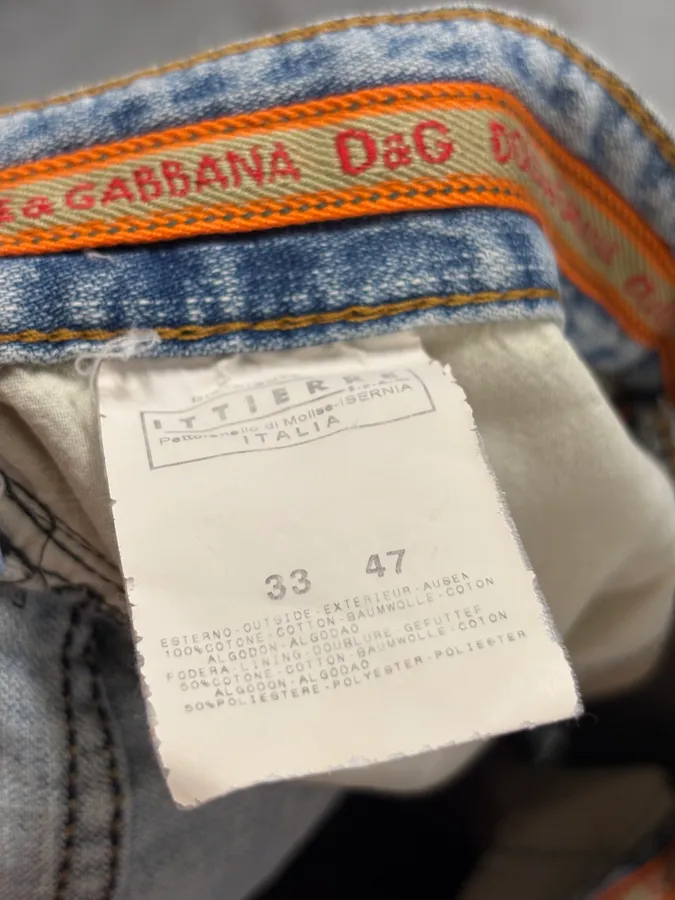 SS2006 Dolce & Gabbana Light Blue Denim Distressed Jeans - Image 9