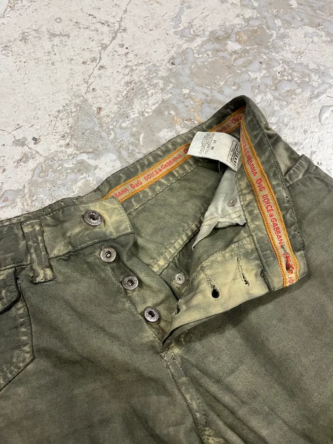 SS2006 Dolce & Gabbana Olive Green Pants - Image 11