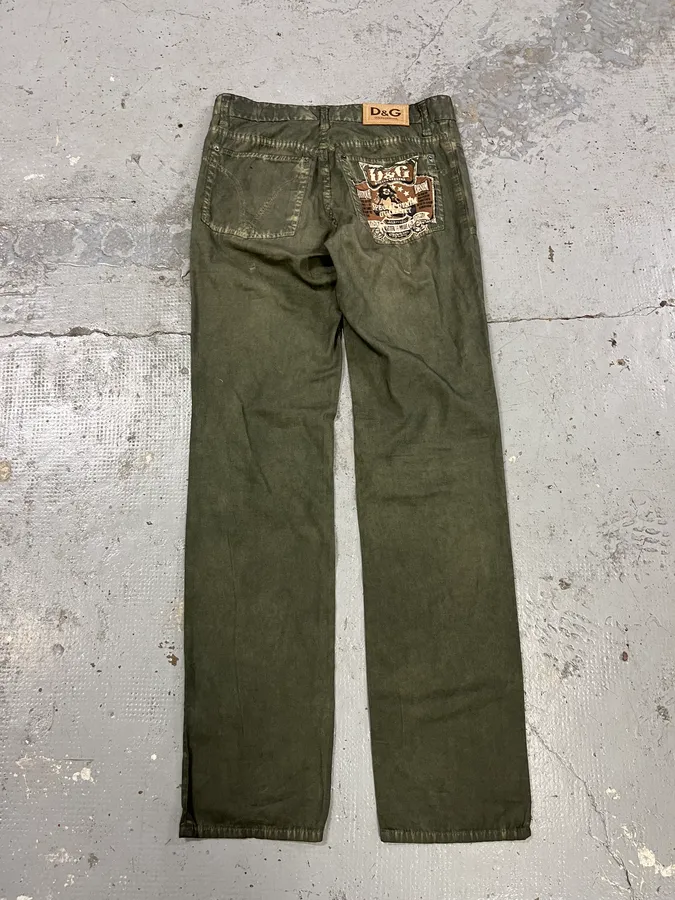 SS2006 Dolce & Gabbana Olive Green Pants - Image 8