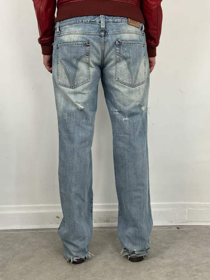 SS2006 Dolce & Gabbana Python Waist Distressed Denim Jeans - Image 4