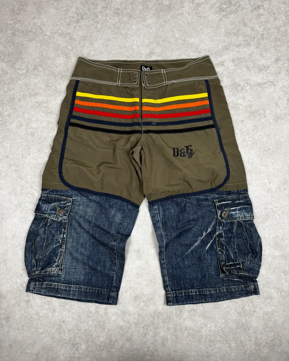 SS2006 Dolce & Gabbana Swimwear Denim Cargo Shorts - Image 2