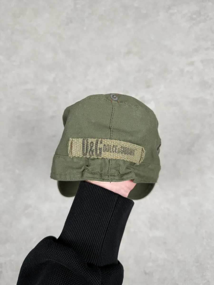 SS2006 Dolce & Gabbana Utility Green Military Cap - Image 5