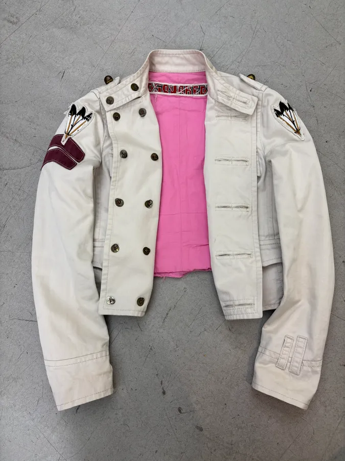 SS2006 Dsquared2 White Buttoned Officer Jacket - Image 7