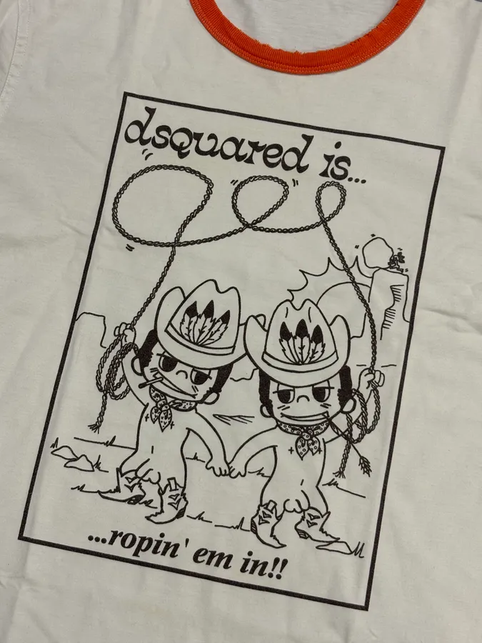 SS2006 Dsquared2 White Cotton Graphic Print T-Shirt - Image 3