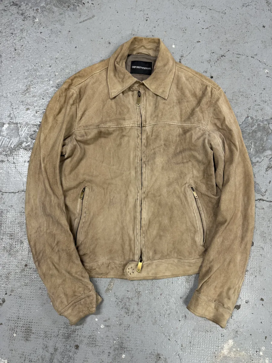SS2006 Emporio Armani Beige Suede Leather Jacket