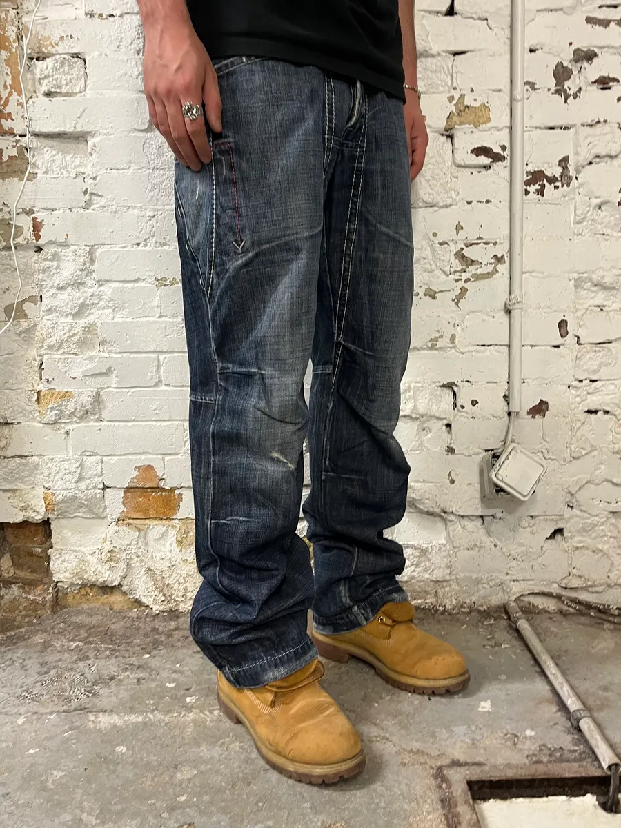 SS2006 Marithé + François Girbaud Blue Faded Denim Jeans - Image 2