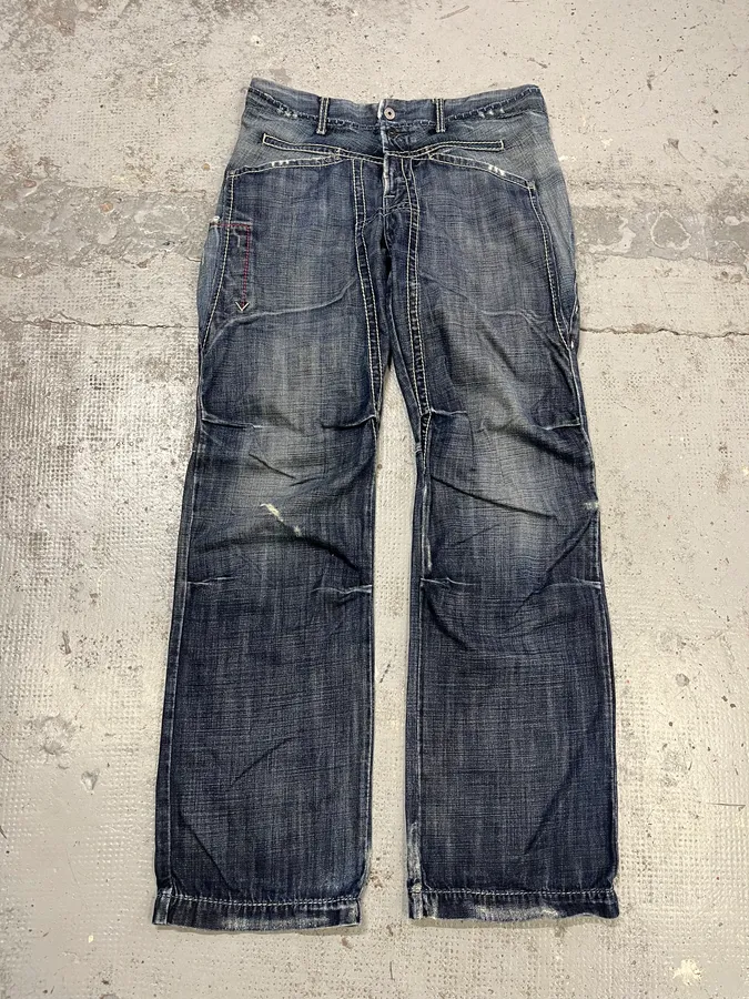 SS2006 Marithé + François Girbaud Blue Faded Denim Jeans - Image 4