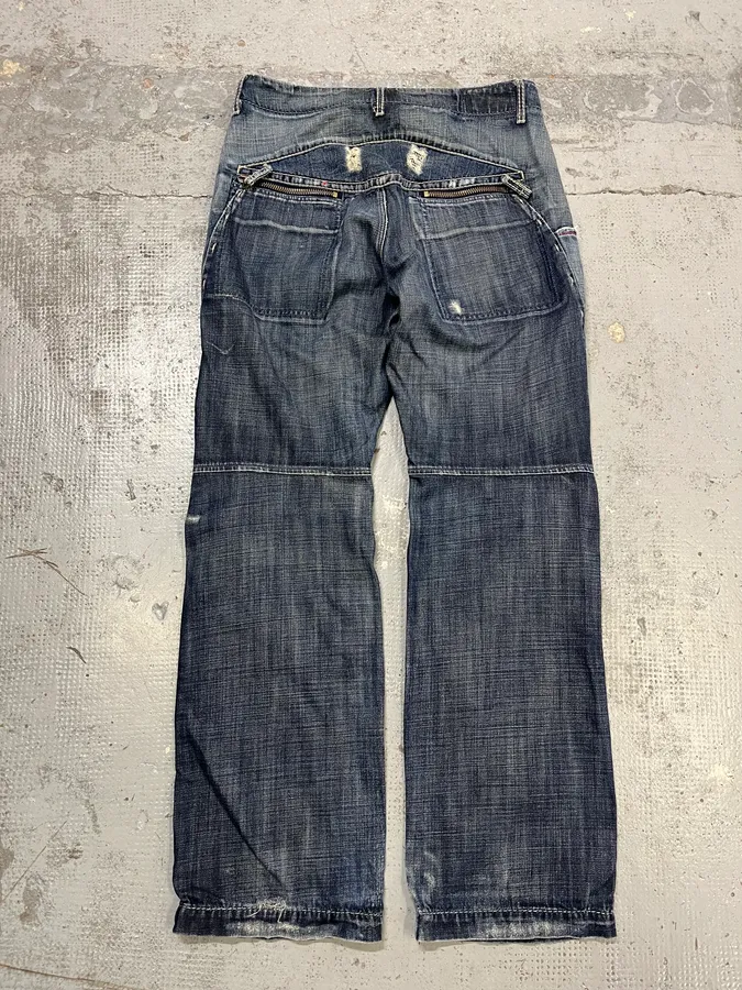 SS2006 Marithé + François Girbaud Blue Faded Denim Jeans - Image 7