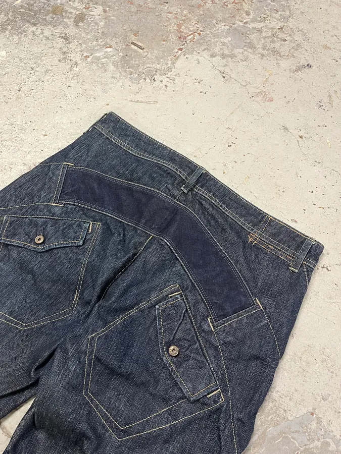 SS2006 Marithé + François Girbaud Navy Structural Brut Denim Jeans - Image 10